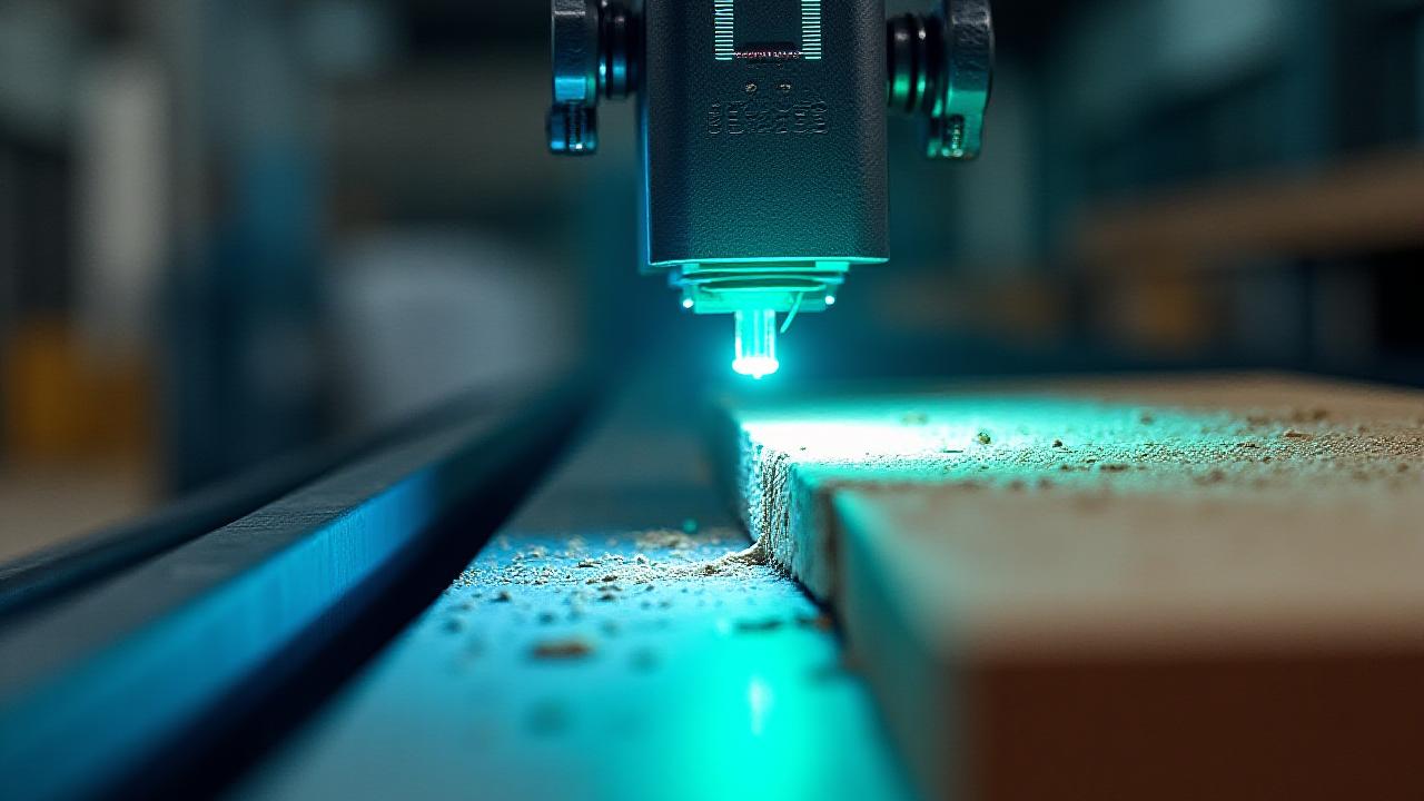 Detailansicht des automatischen Holzscanners