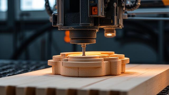Präzisions-CNC-Holzfräse in einer modernen Möbelfabrik